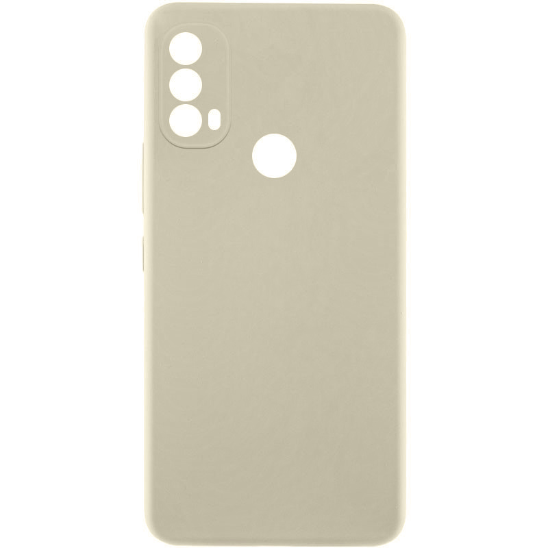 Чехол TPU GETMAN Liquid Silk Full Camera для Motorola Moto E40 (Песочный / Sand)