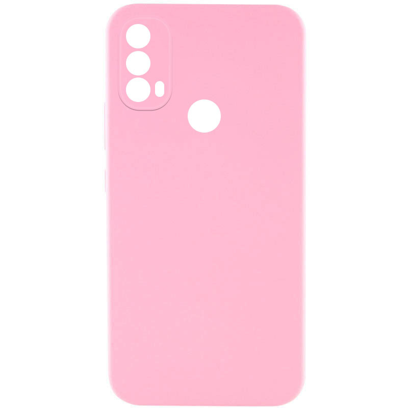 Чехол TPU GETMAN Liquid Silk Full Camera для Motorola Moto E40 (Розовый / Pink)