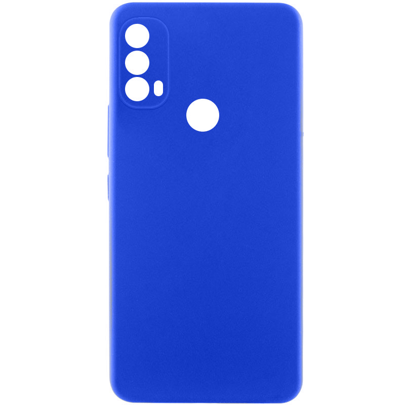Чехол TPU GETMAN Liquid Silk Full Camera для Motorola Moto E40 (Синий / Iris)
