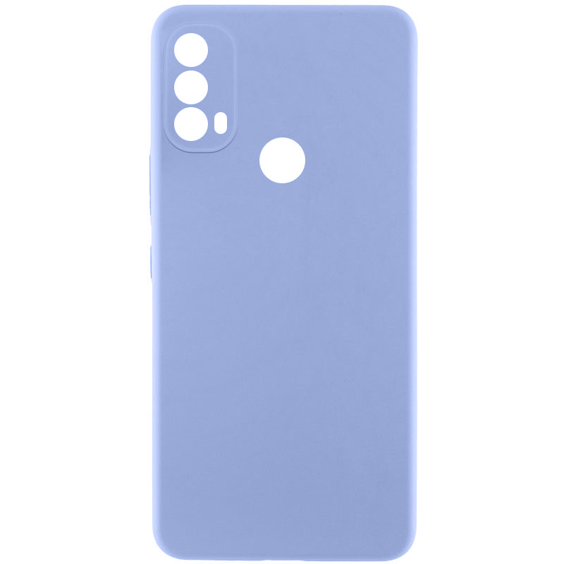Чехол TPU GETMAN Liquid Silk Full Camera для Motorola Moto E40 (Сиреневый / Light purple)