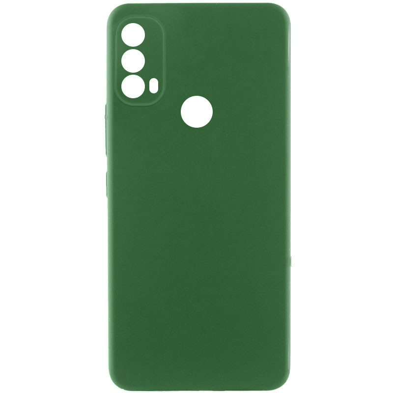 Чехол TPU GETMAN Liquid Silk Full Camera для Motorola Moto E40 (Зеленый / Dark green)
