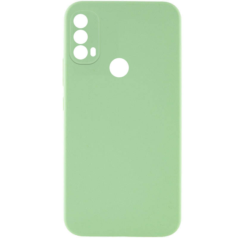 Чехол TPU GETMAN Liquid Silk Full Camera для Motorola Moto E40 (Зеленый / Pistachio)