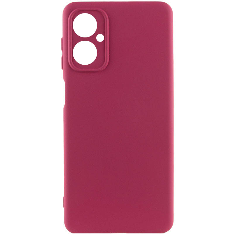 Чехол TPU GETMAN Liquid Silk Full Camera для Motorola Moto G14 (Бордовый / Marsala)