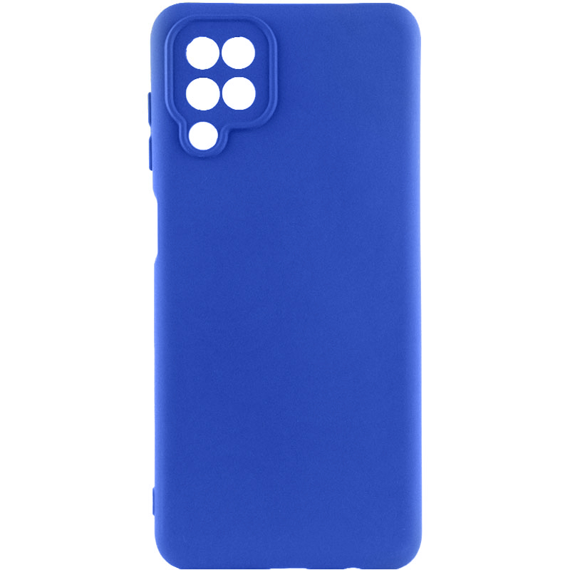 Чехол TPU GETMAN Liquid Silk Full Camera для Samsung Galaxy A12 Nacho (Синий / Deep navy)
