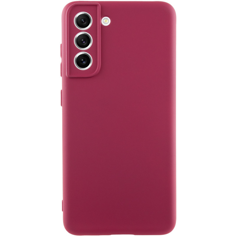 Чехол TPU GETMAN Liquid Silk Full Camera для Samsung Galaxy S22 (Бордовый / Marsala)