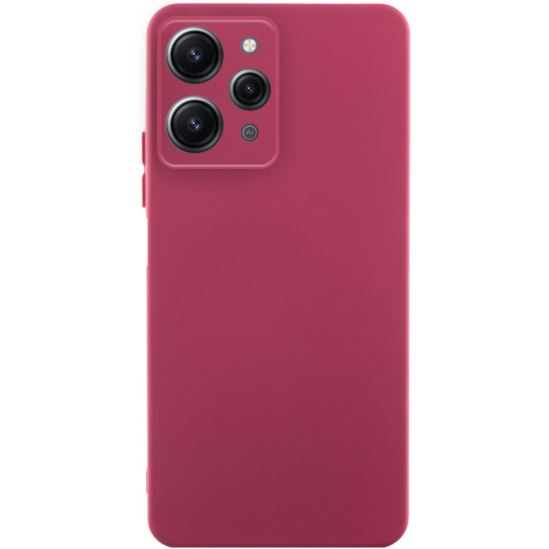 Чехол TPU GETMAN Liquid Silk Full Camera для Xiaomi Redmi 12 (Бордовый / Marsala)