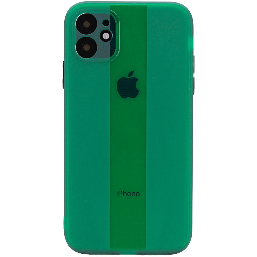 Чехол TPU Glossy Line Full Camera для Apple iPhone 12 (6.1") (Зеленый)