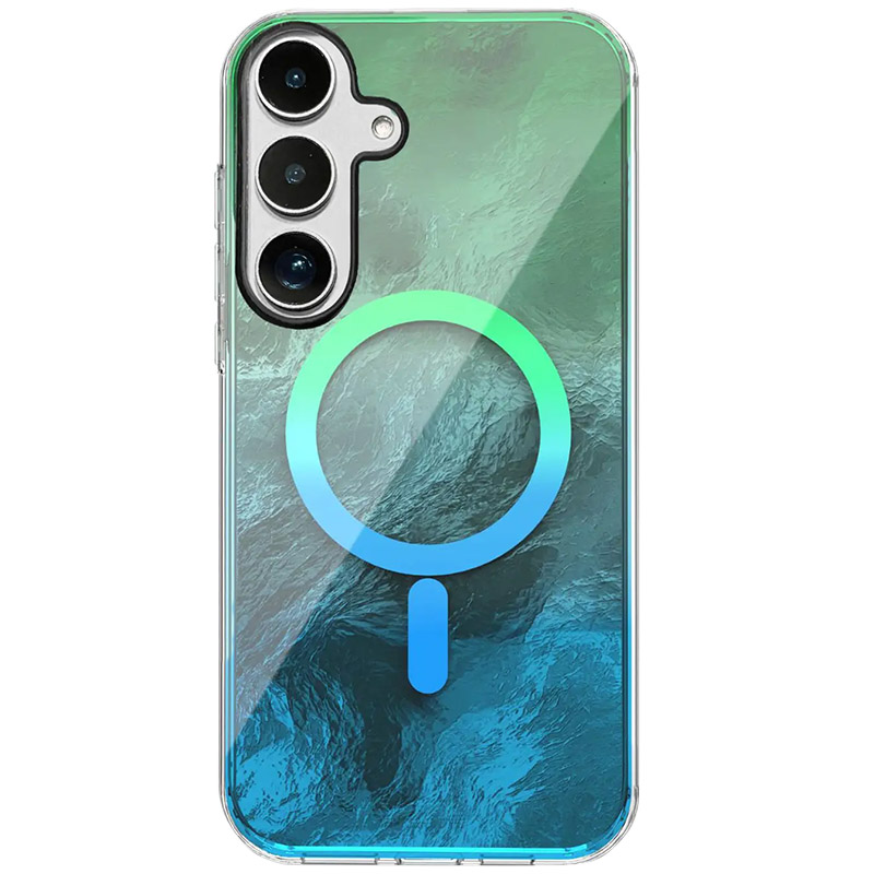 Чехол TPU Shiny Mountain (MagFit) для Samsung Galaxy S24 FE (Green / Blue)