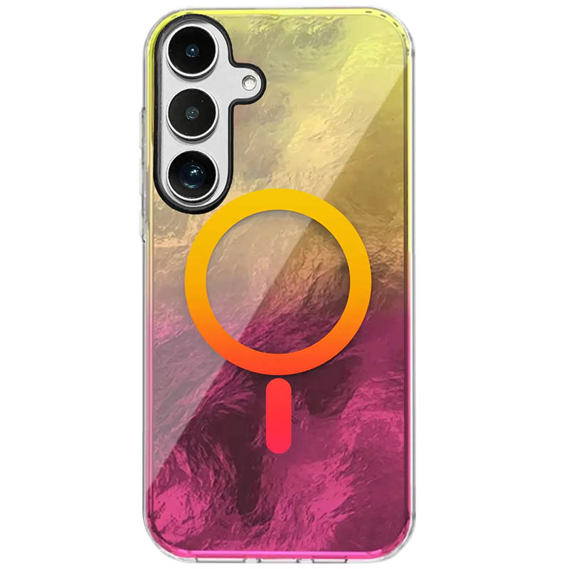 Чехол TPU Shiny Mountain (MagFit) для Samsung Galaxy S24 FE (Yellow / Pink)