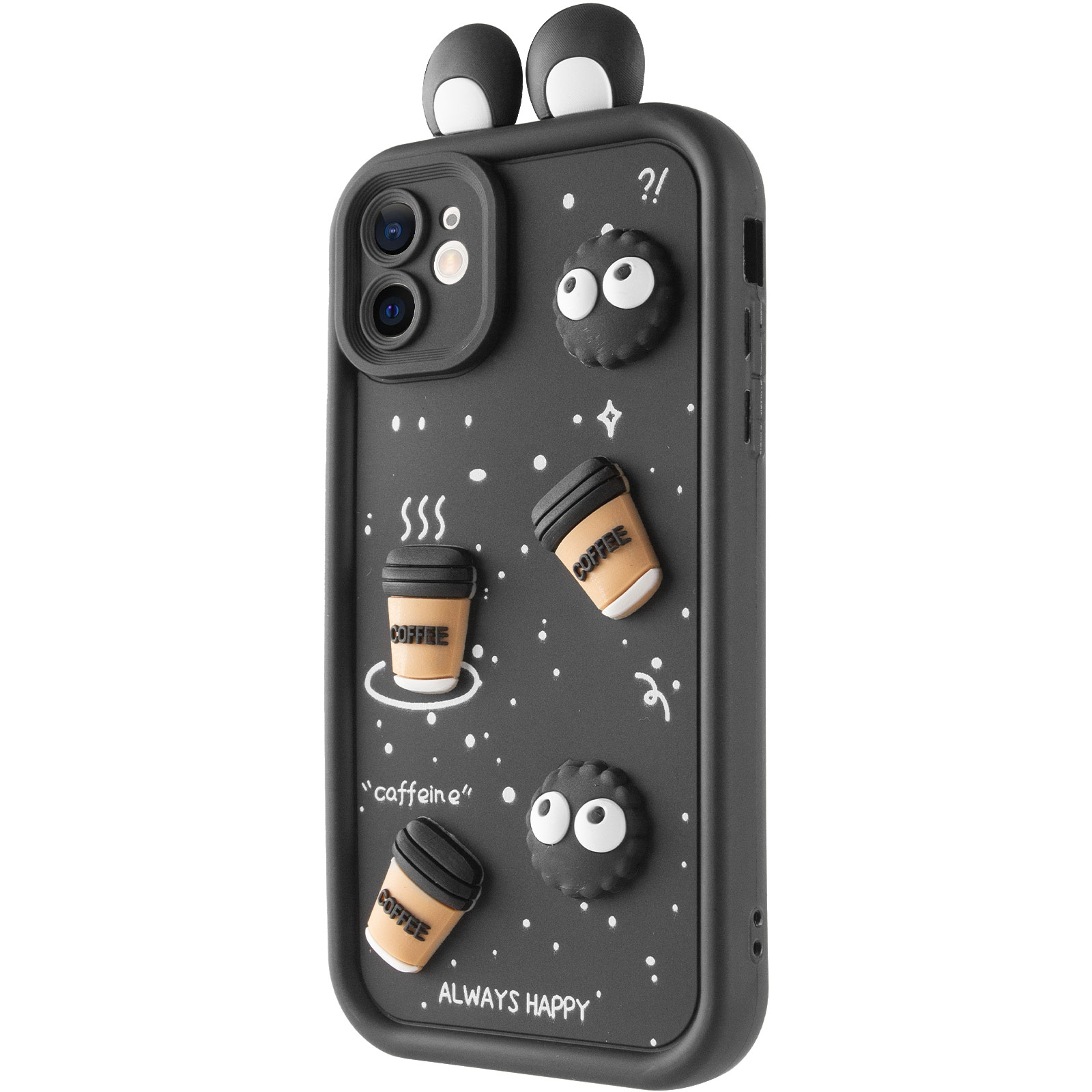 Чехол TPU Toys Case with Ears для Apple iPhone 12 (6.1") (Black)