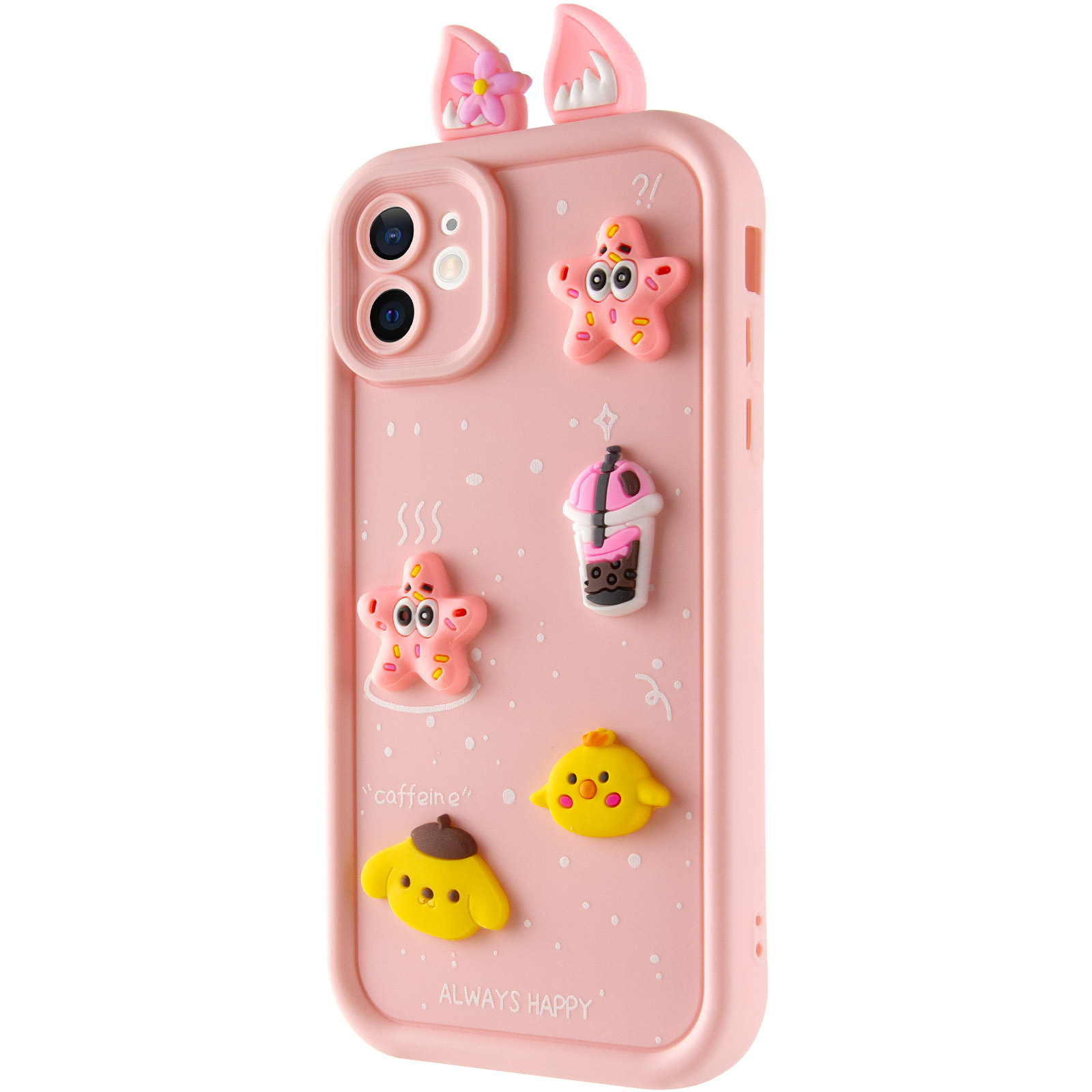 Чехол TPU Toys Case with Ears для Apple iPhone 12 (6.1") (Light Pink)