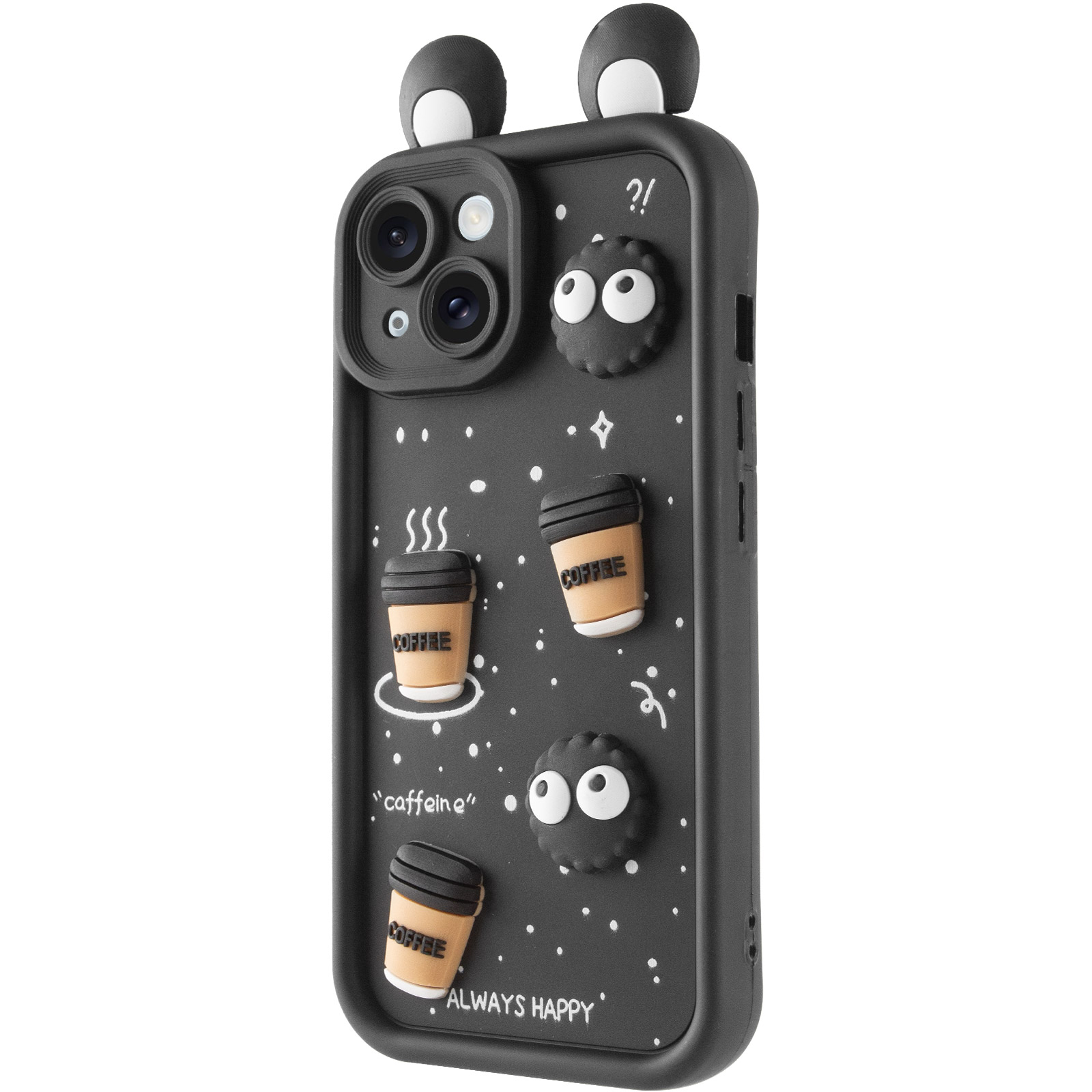 Чехол TPU Toys Case with Ears для Apple iPhone 14 (6.1") (Black)