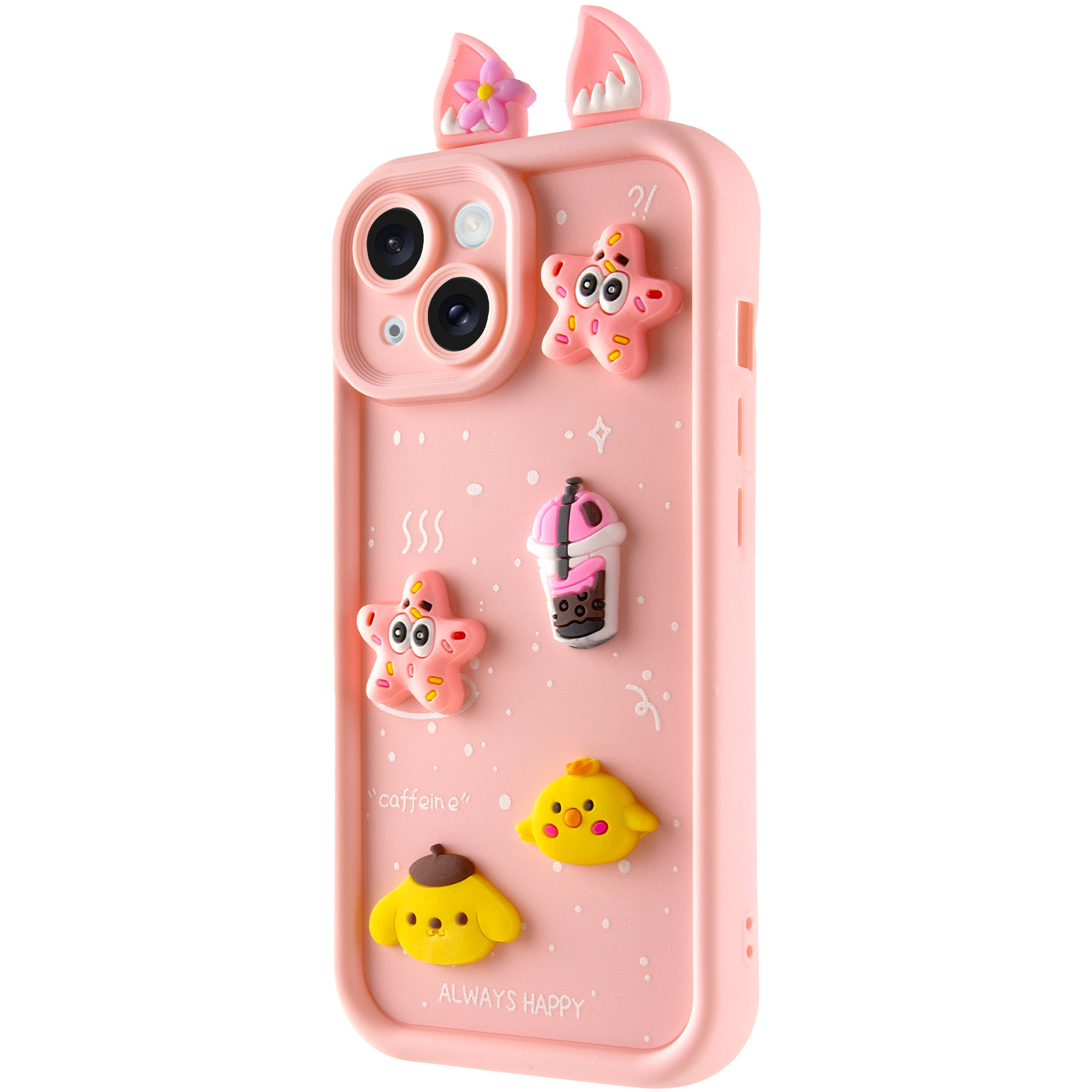 Чохол TPU Toys Case with Ears для Apple iPhone 14 (6.1") (Light Pink)