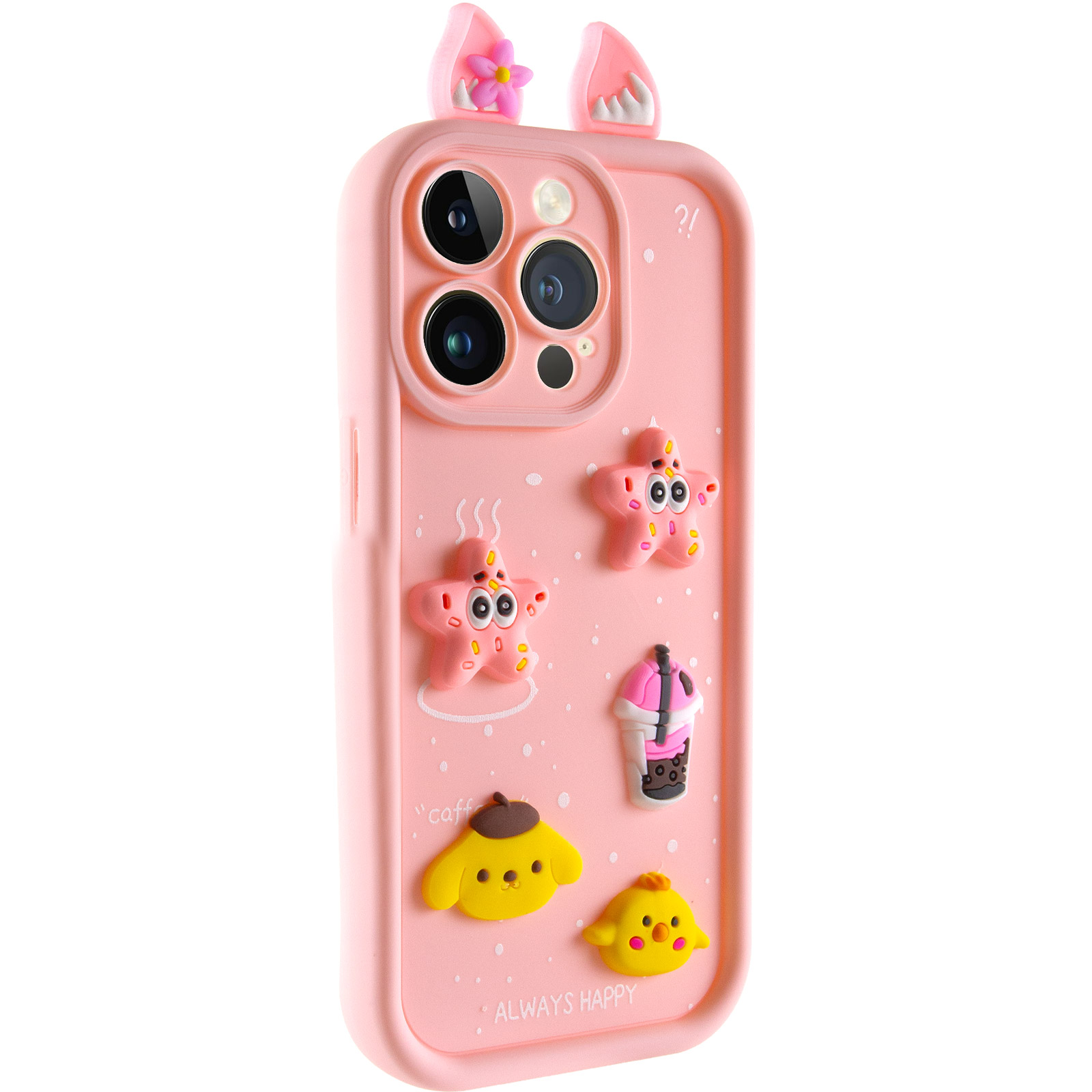 Чехол TPU Toys Case with Ears для Apple iPhone 14 Pro Max (6.7") (Light Pink)