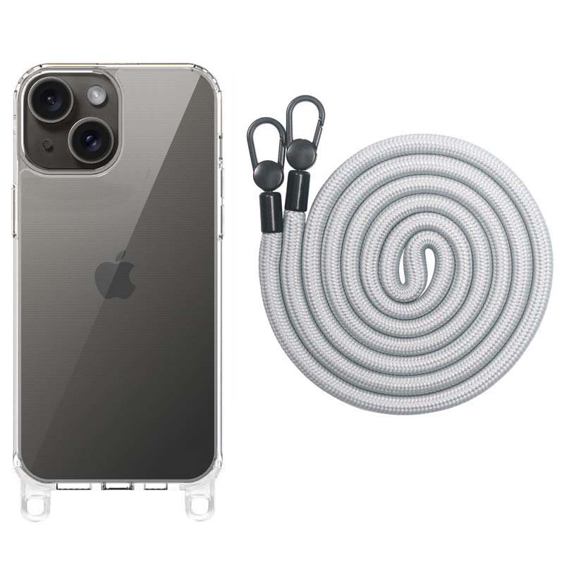 Чохол TPU Transparent with Straps для Apple iPhone 13 (6.1") (Grey)