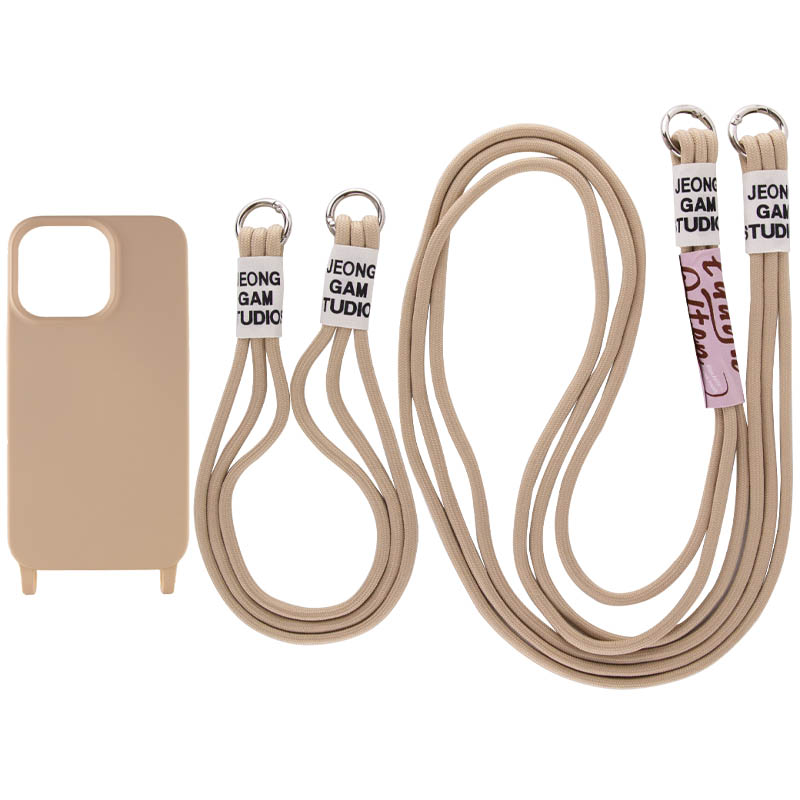 Чохол TPU two straps California для Apple iPhone 13 (6.1") (Бежевий / Beige)