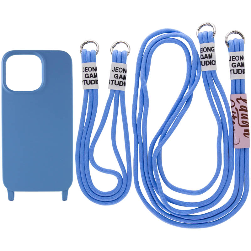 Чехол TPU two straps California для Apple iPhone 13 (6.1") (Синий / Cosmos blue)