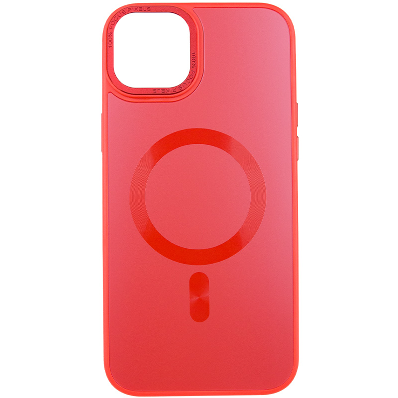 Чохол TPU+Glass Sapphire Midnight Open Camera with MagSafe для Apple iPhone 15 (6.1") (Червоний / Red)