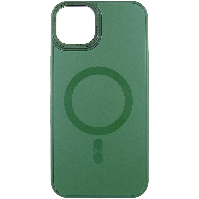 Чохол TPU+Glass Sapphire Midnight Open Camera with MagSafe для Apple iPhone 15 (6.1") (Зелений / Forest green)