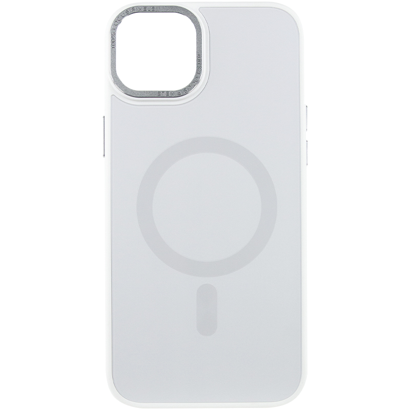 Чохол TPU+Glass Sapphire Midnight Open Camera with MagSafe для Apple iPhone 15 Plus (6.7") (Білий / White)