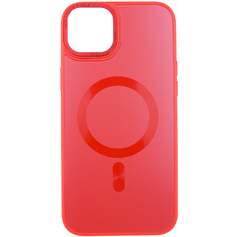 Чохол TPU+Glass Sapphire Midnight Open Camera with MagSafe для Apple iPhone 15 Plus (6.7") (Червоний / Red)