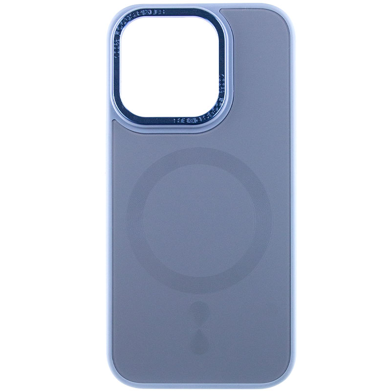 Чохол TPU+Glass Sapphire Midnight Open Camera with MagSafe для Apple iPhone 15 Pro (6.1") (Блакитний / Blue)