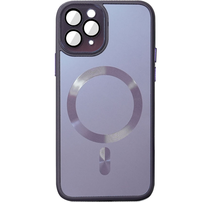 Чехол TPU+Glass Sapphire Midnight with MagSafe для Apple iPhone 11 Pro Max (6.5") (Фиолетовый / Deep Purple)