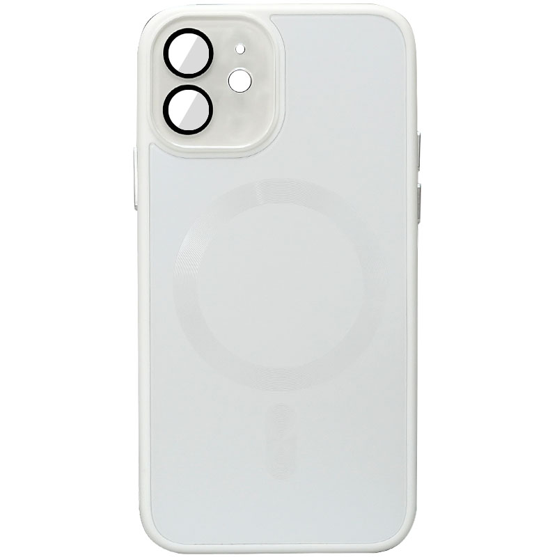Чохол TPU+Glass Sapphire Midnight with MagSafe для Apple iPhone 12 (Білий / White)