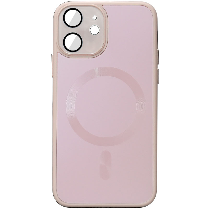 Чохол TPU+Glass Sapphire Midnight with MagSafe для Apple iPhone 12 (Рожевий / Pink Sand)