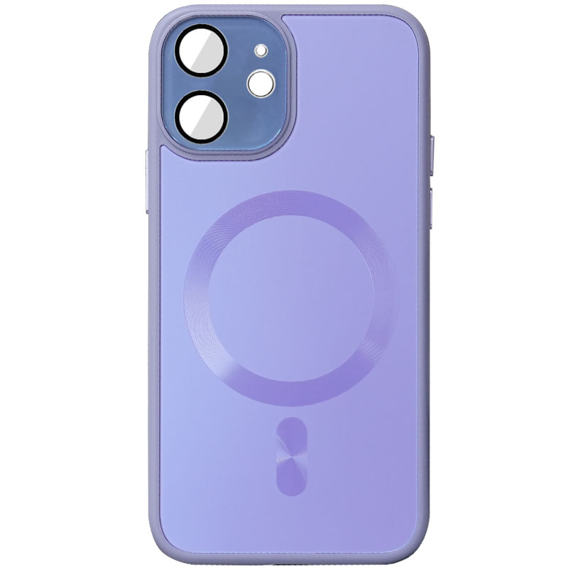 Чехол TPU+Glass Sapphire Midnight with MagSafe для Apple iPhone 12 (6.1") (Сиреневый / Dasheen)