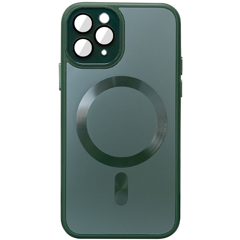 Чехол TPU+Glass Sapphire Midnight with MagSafe для Apple iPhone 12 Pro (6.1") (Зеленый / Forest green)