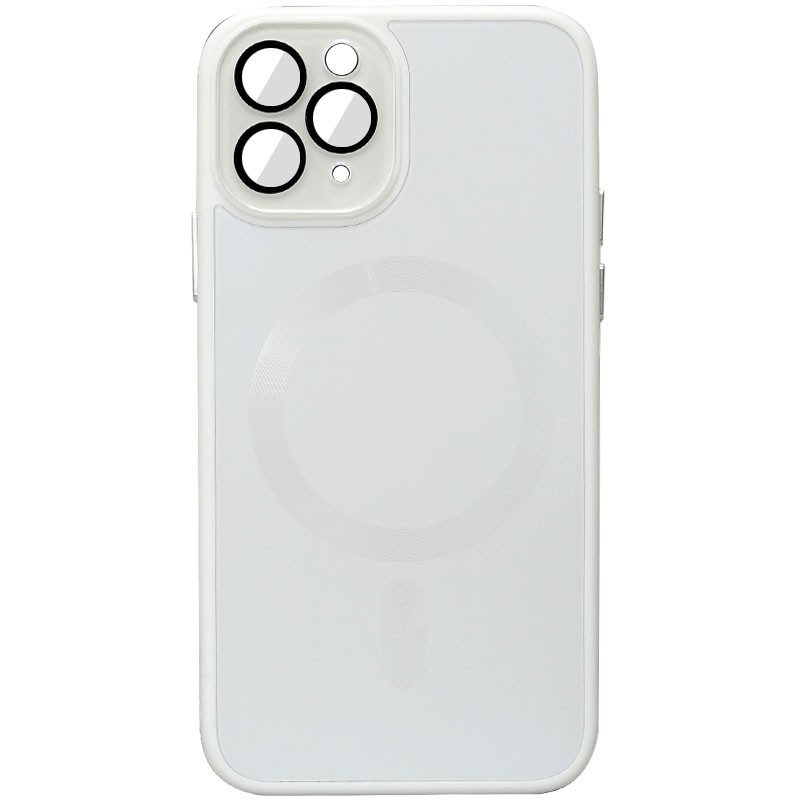 Чехол TPU+Glass Sapphire Midnight with MagSafe для Apple iPhone 12 Pro Max (6.7") (Белый / White)