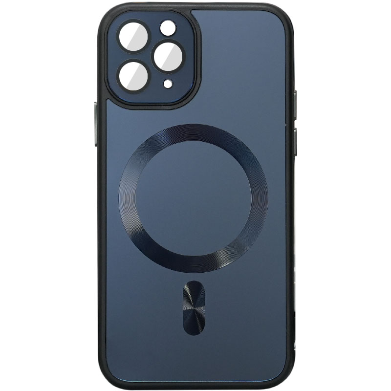 Чехол TPU+Glass Sapphire Midnight with MagSafe для Apple iPhone 12 Pro Max (6.7") (Черный / Black)
