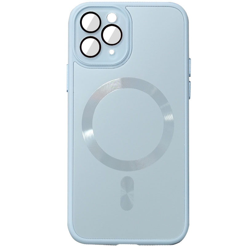 Чехол TPU+Glass Sapphire Midnight with MagSafe для Apple iPhone 12 Pro Max (6.7") (Голубой / Blue)