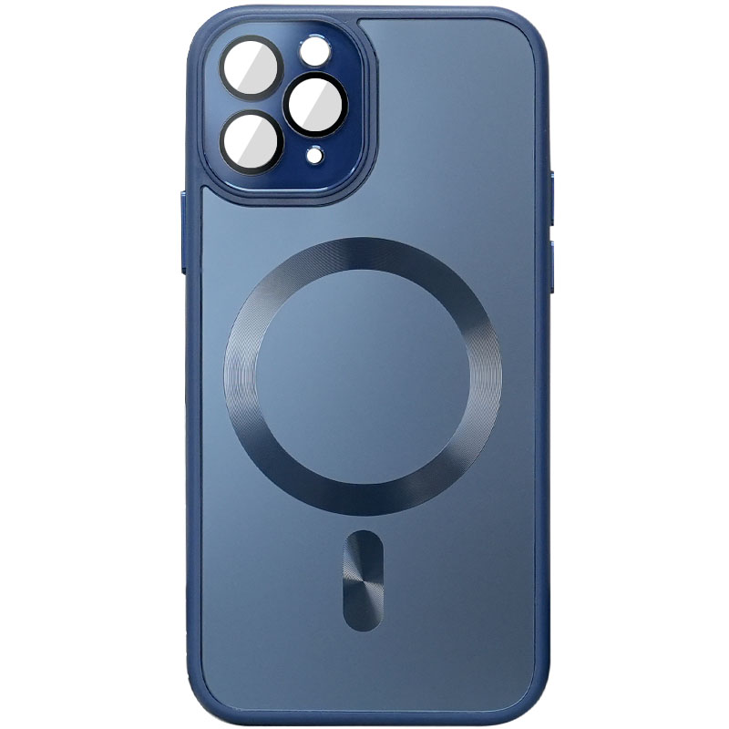 Чехол TPU+Glass Sapphire Midnight with MagSafe для Apple iPhone 12 Pro Max (6.7") (Синий / Deep navy)