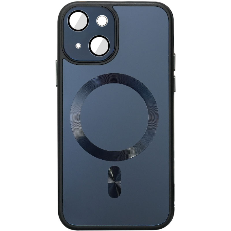 Чехол TPU+Glass Sapphire Midnight with MagSafe для Apple iPhone 13 (6.1") (Черный / Black)