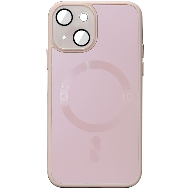 Чохол TPU+Glass Sapphire Midnight with MagSafe для Apple iPhone 13 (6.1") (Рожевий / Pink Sand)