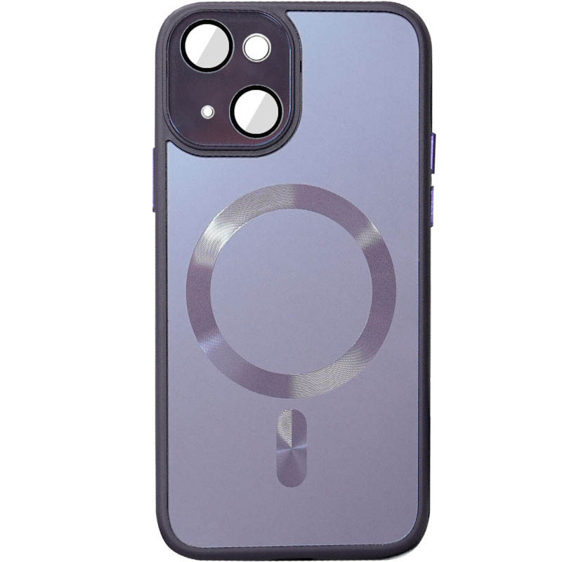 Чехол TPU+Glass Sapphire Midnight with MagSafe для Apple iPhone 14 (6.1") (Фиолетовый / Deep Purple)