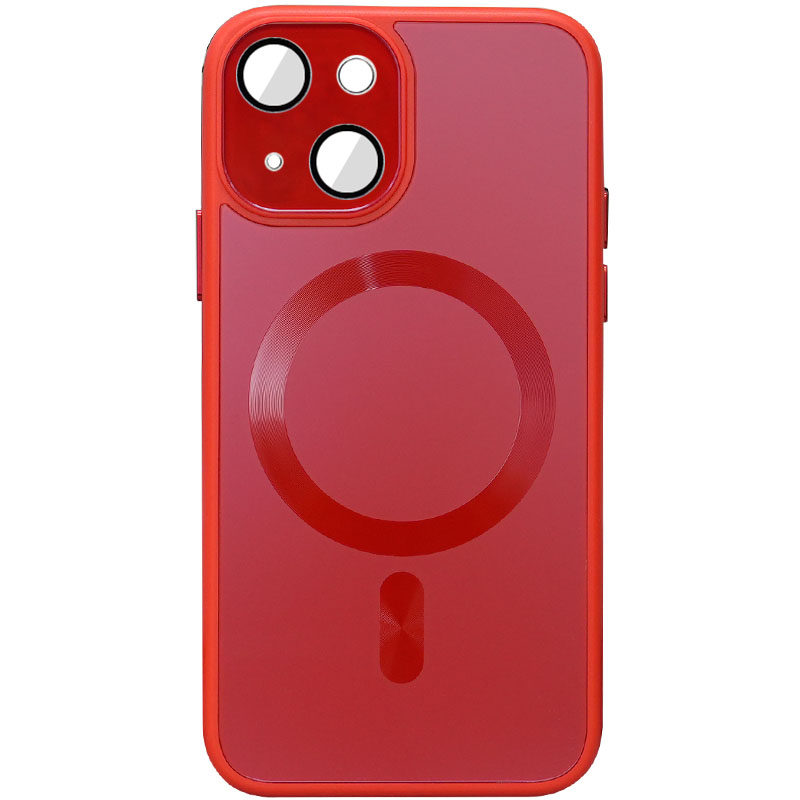Чохол TPU+Glass Sapphire Midnight with MagSafe для Apple iPhone 14 (6.1") (Червоний / Red)