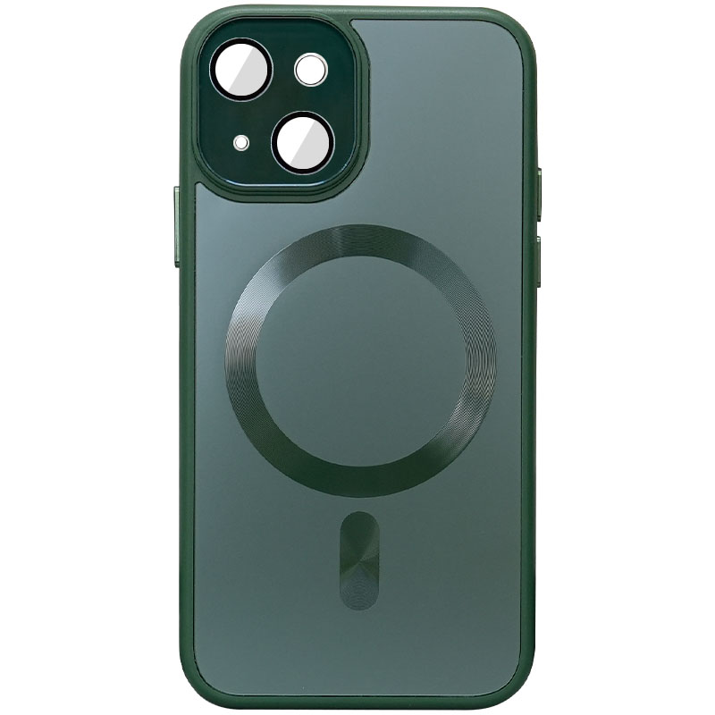 Чохол TPU+Glass Sapphire Midnight with MagSafe для Apple iPhone 14 (6.1") (Зелений / Forest green)