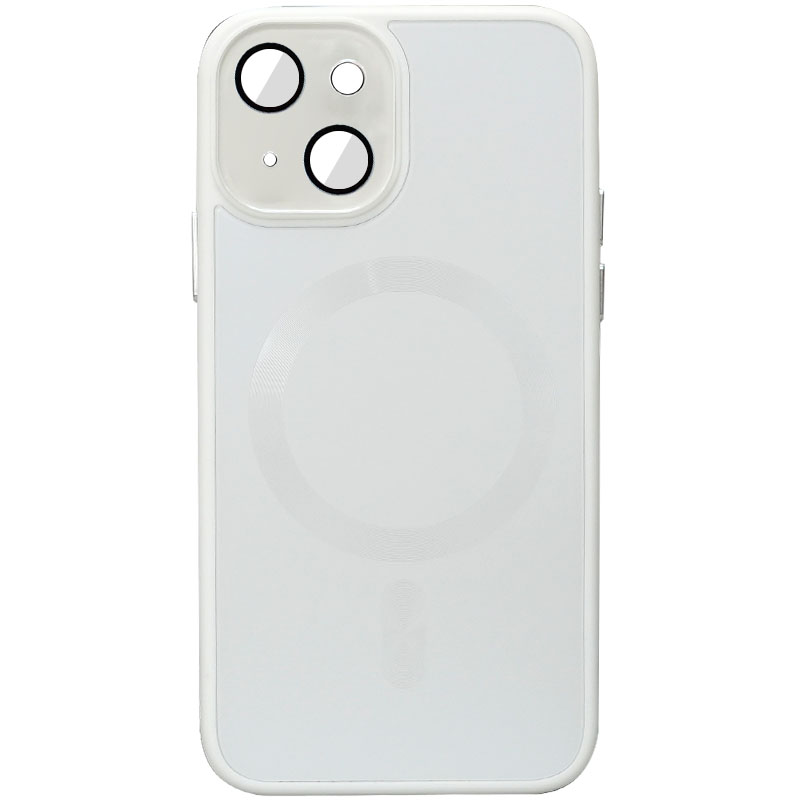 Чохол TPU+Glass Sapphire Midnight with MagSafe для Apple iPhone 15 (6.1") (Білий / White)