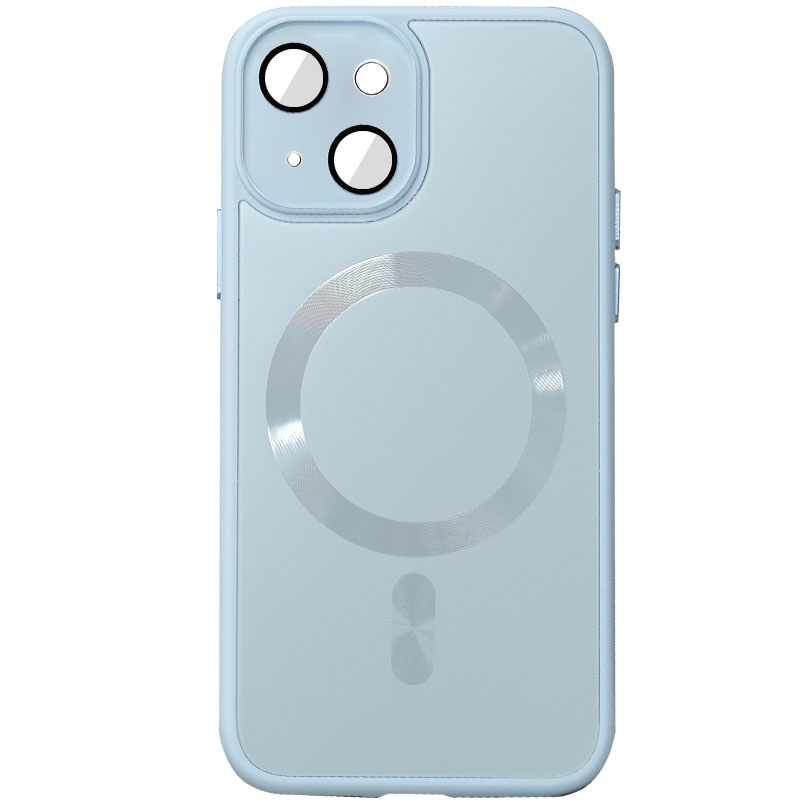 Чехол TPU+Glass Sapphire Midnight with MagSafe для Apple iPhone 15 (6.1") (Голубой / Blue)