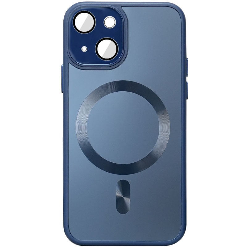 Чохол TPU+Glass Sapphire Midnight with MagSafe для Apple iPhone 15 (6.1") (Синій / Deep navy)
