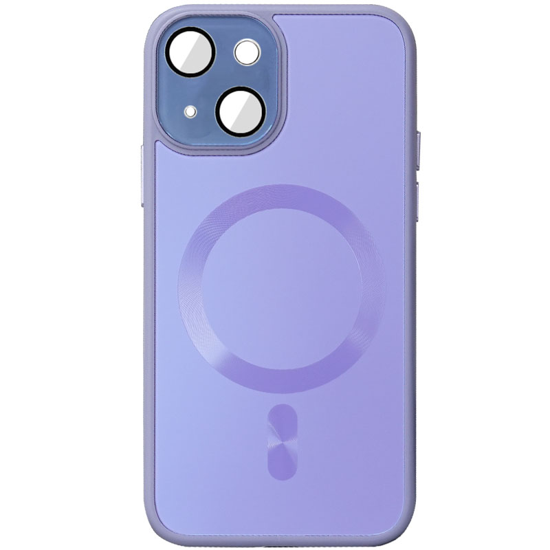 Чохол TPU+Glass Sapphire Midnight with MagSafe для Apple iPhone 15 (6.1") (Бузковий / Dasheen)