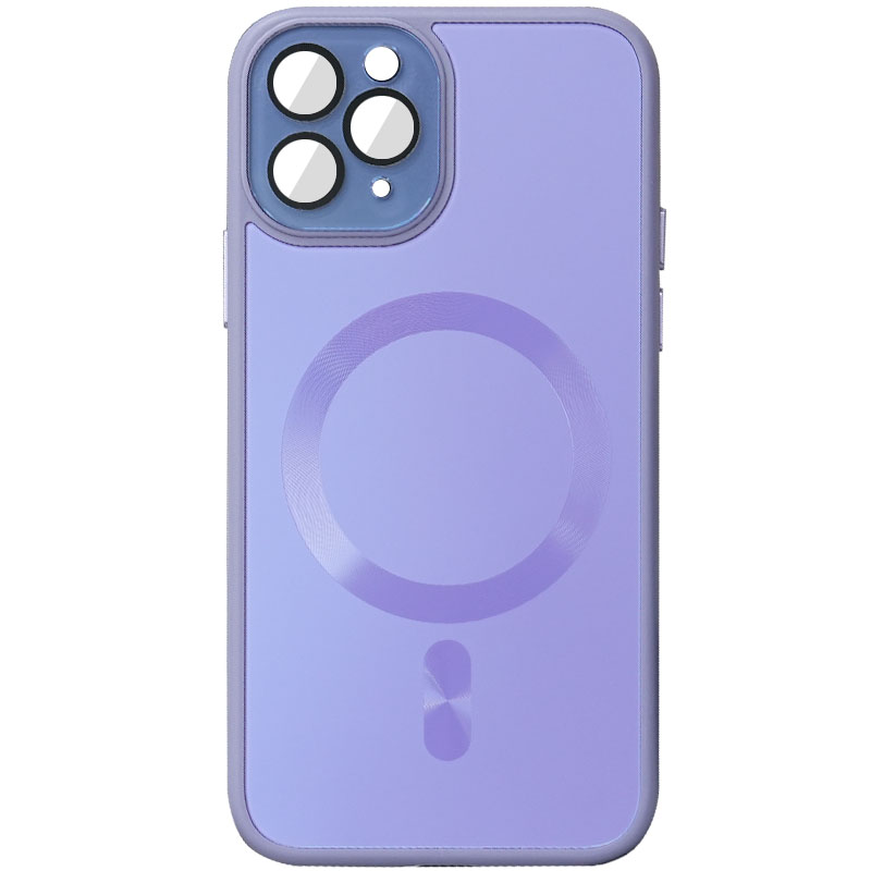 Чехол TPU+Glass Sapphire Midnight with MagSafe для Apple iPhone 15 Pro (6.1") (Сиреневый / Dasheen)