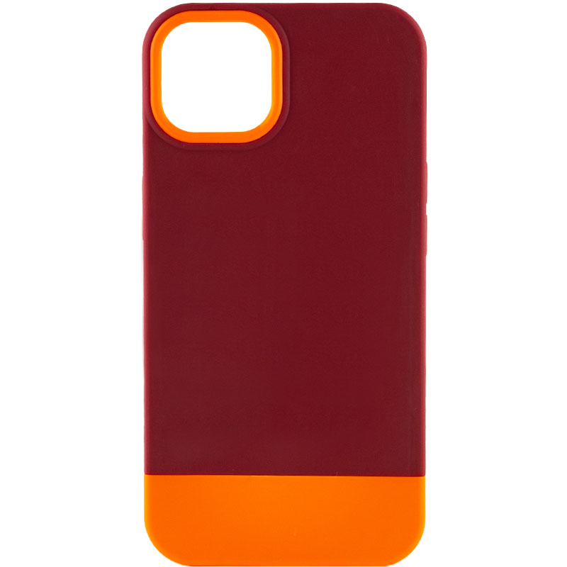 Чехол TPU+PC Bichromatic для Apple iPhone 11 (6.1") (Brown burgundy / Orange)