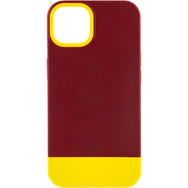 Чехол TPU+PC Bichromatic для Apple iPhone 11 (6.1") (Brown burgundy / Yellow)