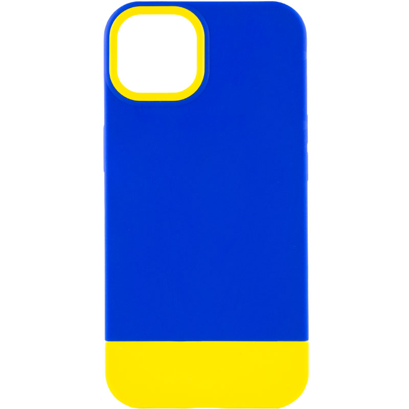 Чехол TPU+PC Bichromatic для Apple iPhone 13 (6.1") (Navy Blue / Yellow)