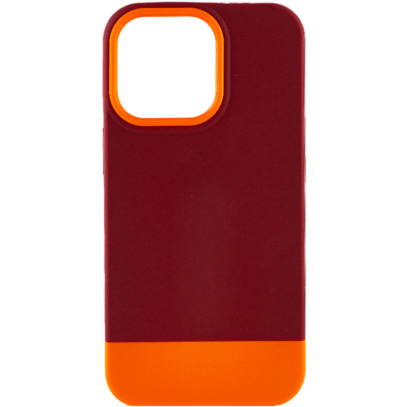 Чохол TPU+PC Bichromatic для Apple iPhone 13 Pro (6.1") (Brown burgundy / Orange)