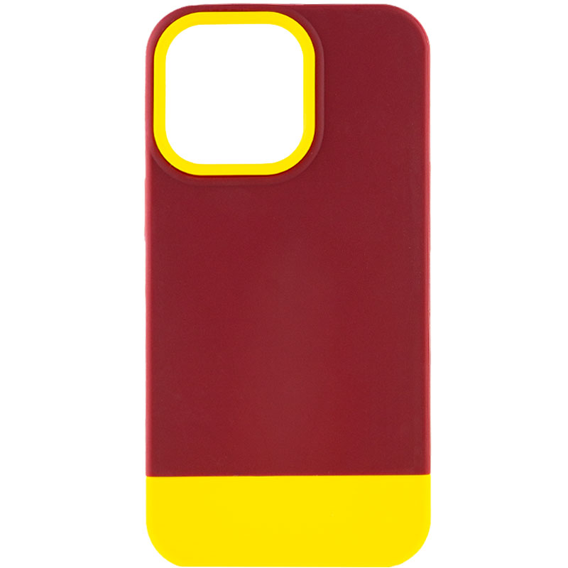 Чохол TPU+PC Bichromatic для Apple iPhone 13 Pro (6.1") (Brown burgundy / Yellow)